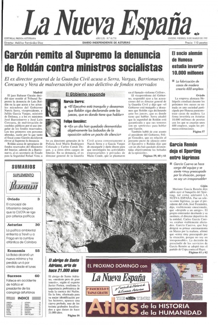 Portada Viernes 10 de  de 1995