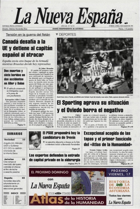 Portada Lunes 13 de  de 1995