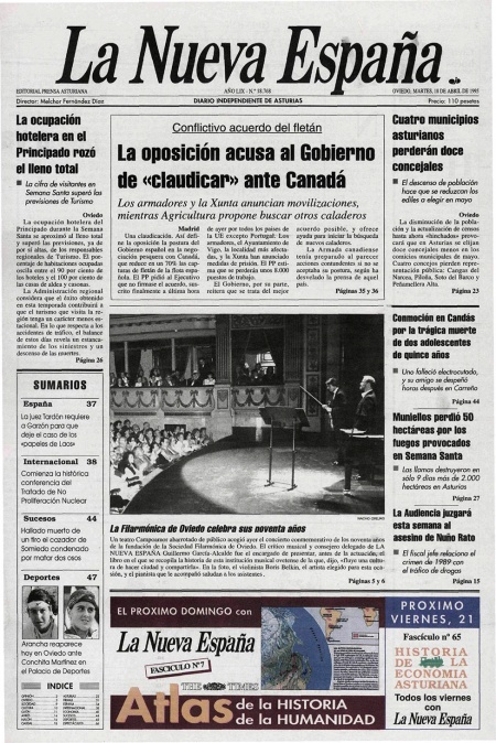 Portada Martes 18 de  de 1995