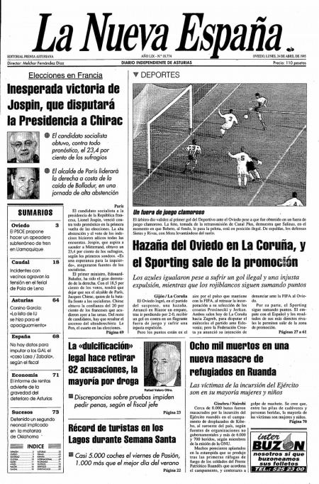 Portada Lunes 24 de  de 1995