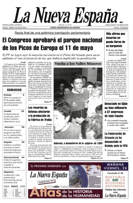 Portada Jueves 27 de  de 1995