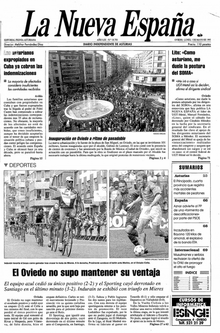 Portada Lunes 1 de  de 1995