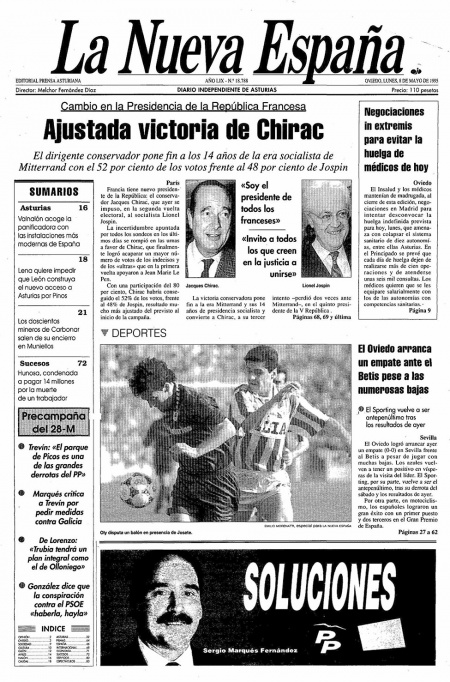 Portada Lunes 8 de  de 1995