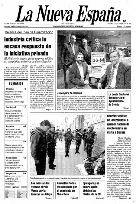 Portada Jueves 11 de  de 1995