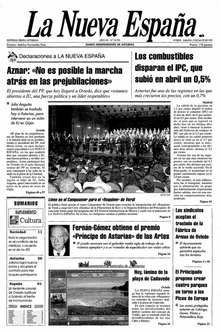 Portada Sábado 13 de  de 1995