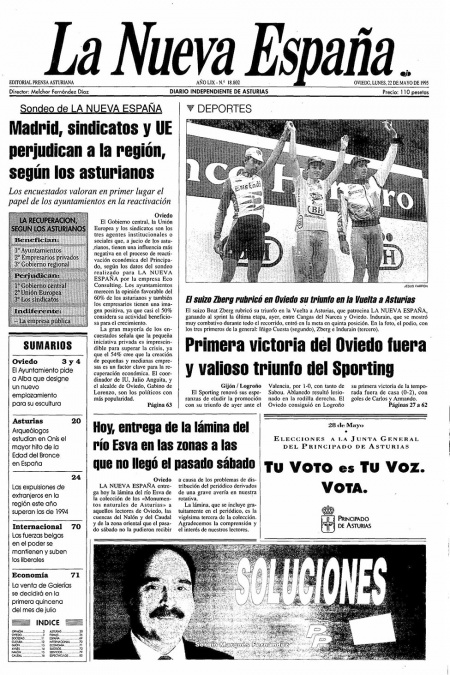 Portada Lunes 22 de  de 1995