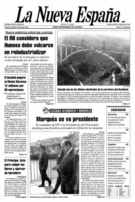 Portada Martes 23 de  de 1995