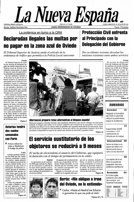 Portada Miércoles 24 de  de 1995