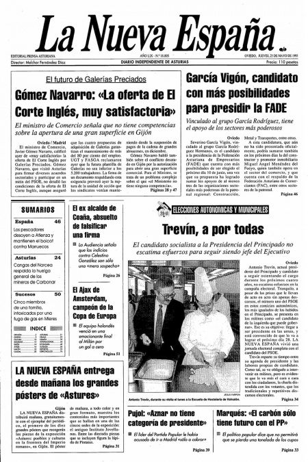 Portada Jueves 25 de  de 1995