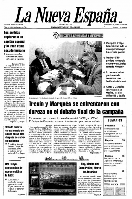Portada Sábado 27 de  de 1995