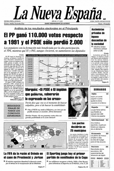 Portada Martes 30 de  de 1995