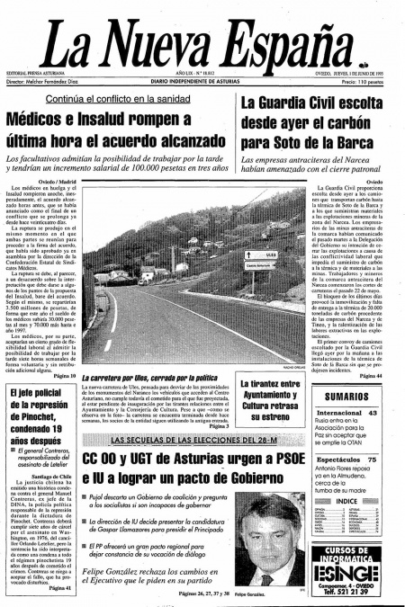 Portada Jueves 1 de  de 1995