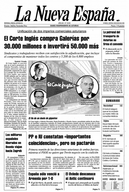Portada Jueves 8 de  de 1995