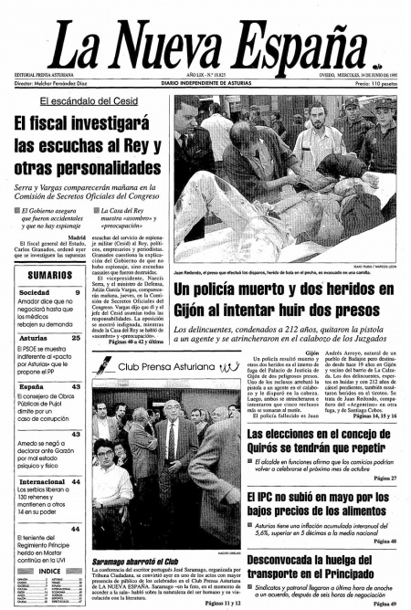 Portada Miércoles 14 de  de 1995