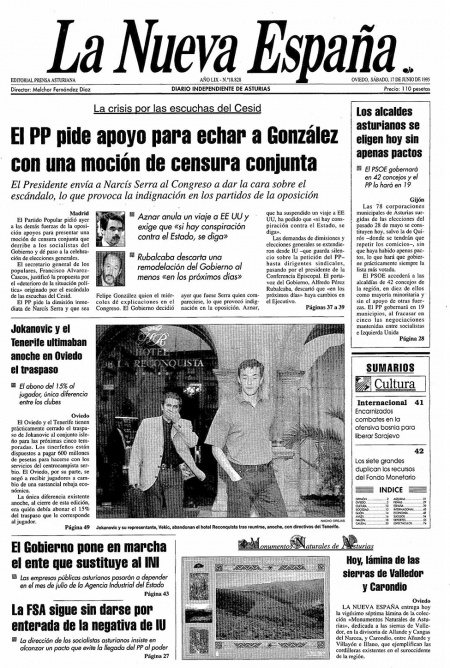 Portada Sábado 17 de  de 1995