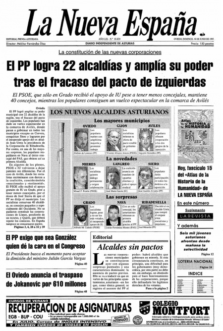 Portada Domingo 18 de  de 1995