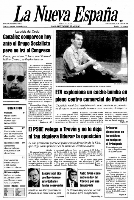 Portada Martes 20 de  de 1995