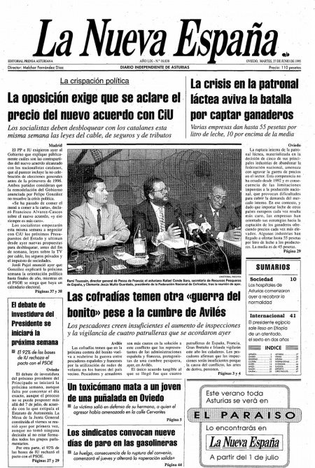 Portada Martes 27 de  de 1995