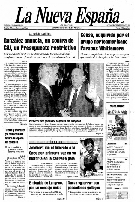 Portada Martes 4 de  de 1995