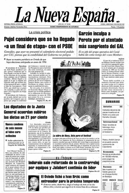 Portada Miércoles 5 de  de 1995