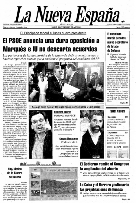 Portada Sábado 8 de  de 1995