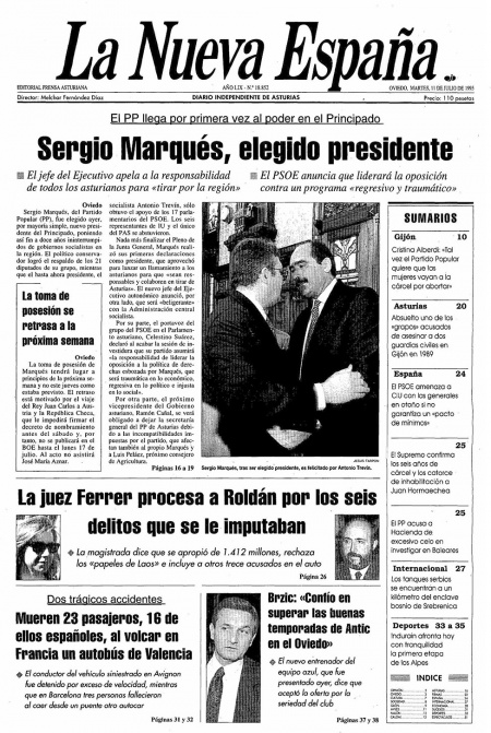 Portada Martes 11 de  de 1995