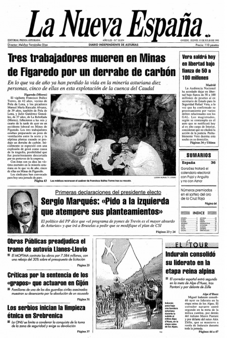 Portada Jueves 13 de  de 1995