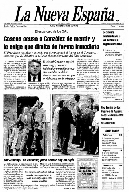 Portada Sábado 22 de  de 1995