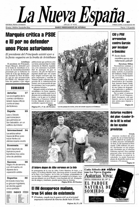 Portada Lunes 31 de  de 1995