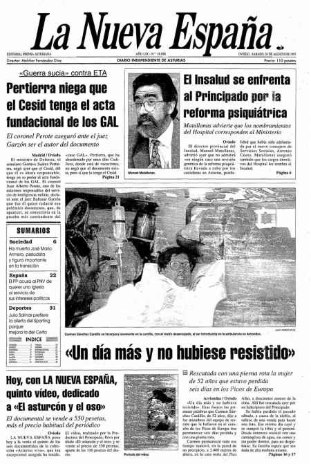 Portada Sábado 26 de  de 1995