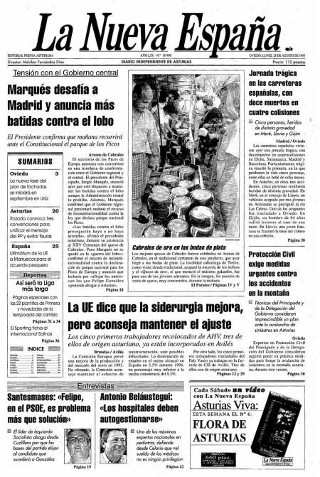 Portada Lunes 28 de  de 1995