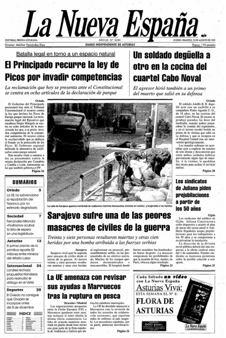 Portada Martes 29 de  de 1995