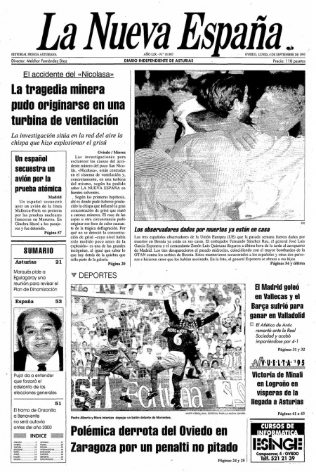 Portada Lunes 4 de  de 1995