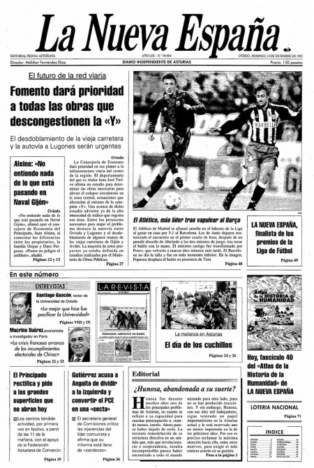 Portada Domingo 10 de Diciembre de 1995