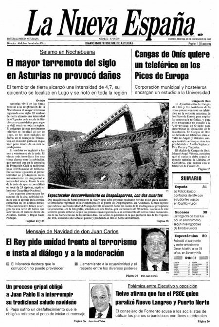 Portada Martes 26 de Diciembre de 1995