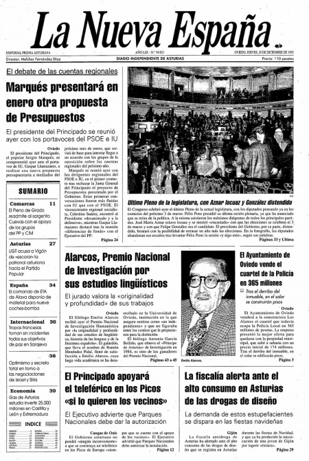 Portada Jueves 28 de Diciembre de 1995