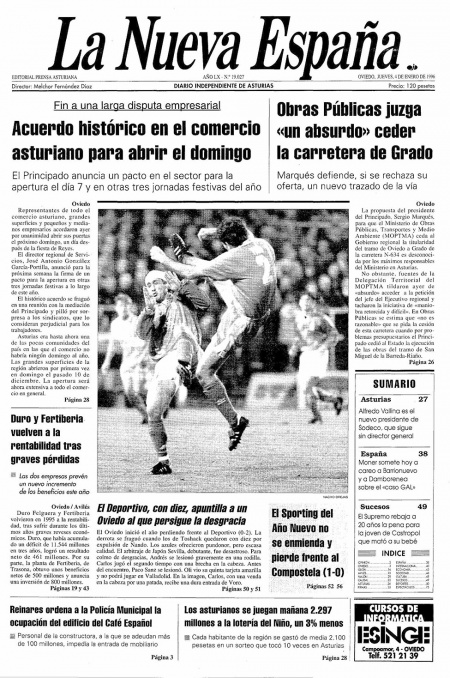 Portada Jueves 4 de  de 1996