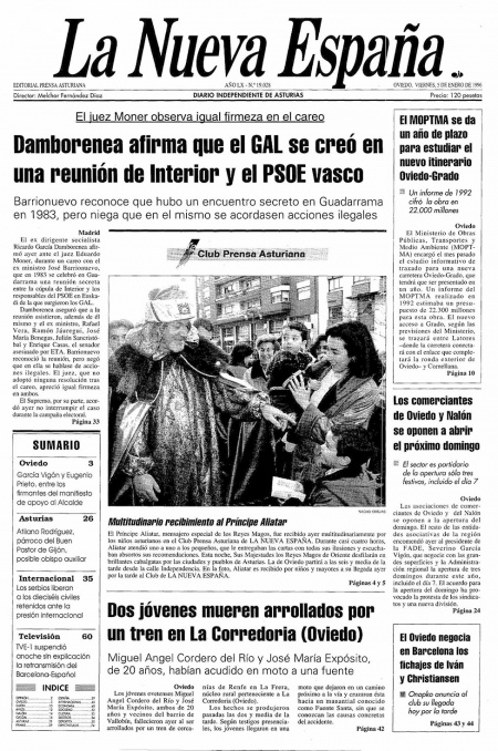 Portada Viernes 5 de  de 1996