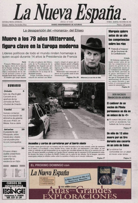 Portada Martes 9 de  de 1996