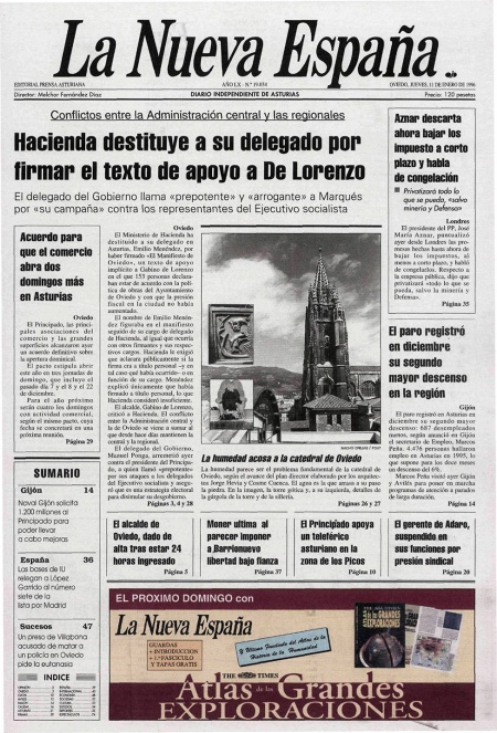 Portada Jueves 11 de  de 1996