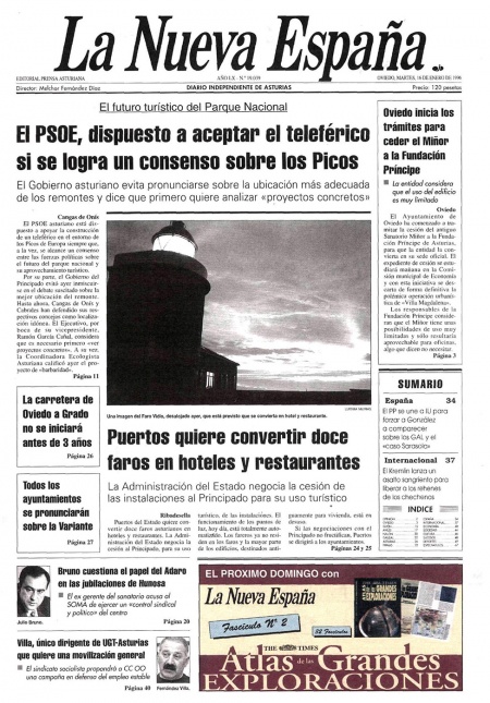 Portada Martes 16 de  de 1996