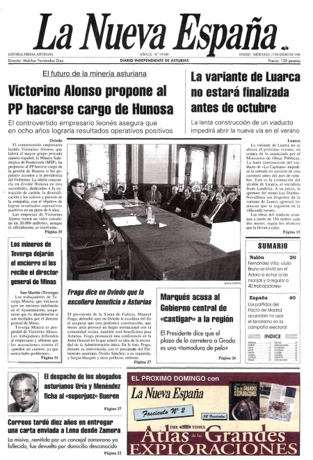 Portada Miércoles 17 de  de 1996