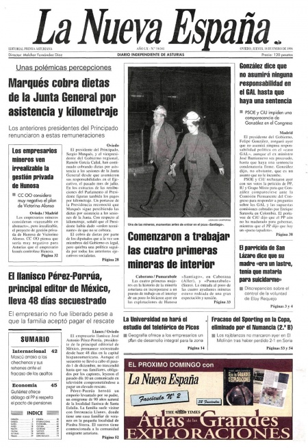 Portada Jueves 18 de  de 1996