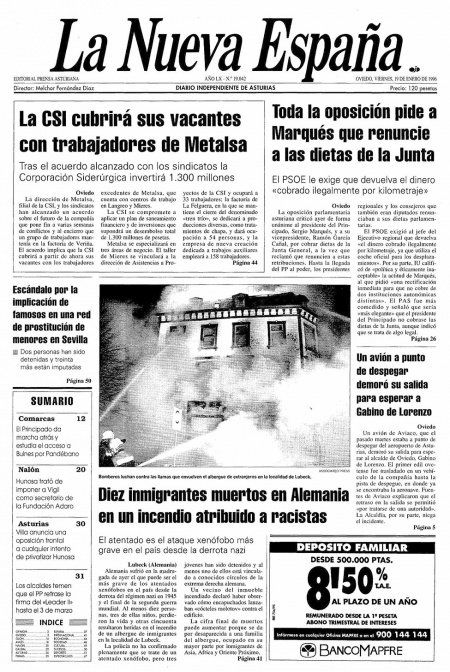 Portada Viernes 19 de  de 1996