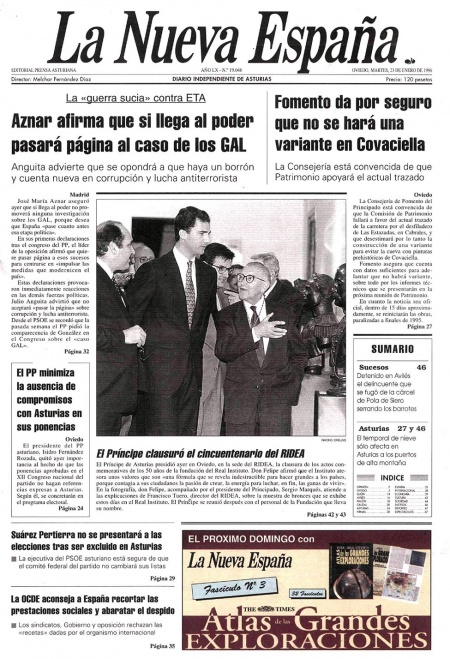 Portada Martes 23 de  de 1996