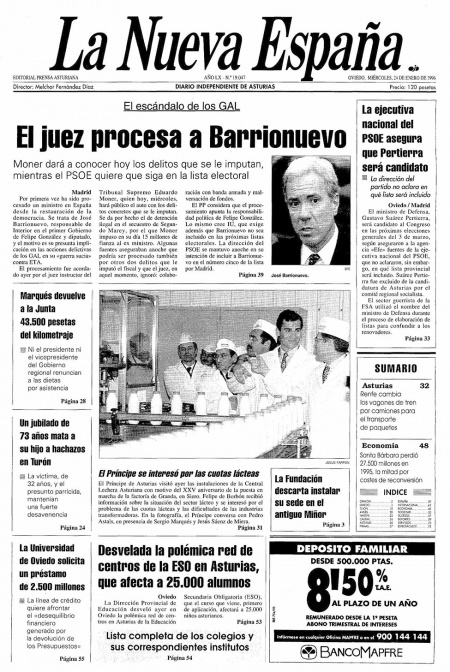 Portada Miércoles 24 de  de 1996