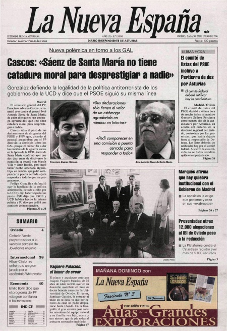Portada Sábado 27 de  de 1996