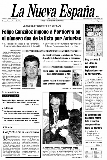 Portada Domingo 28 de  de 1996