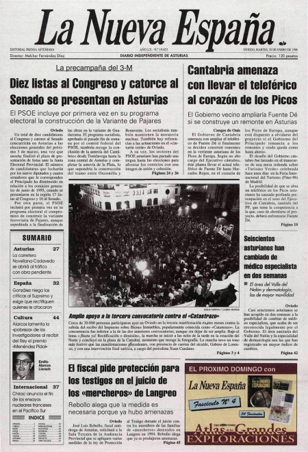 Portada Martes 30 de  de 1996