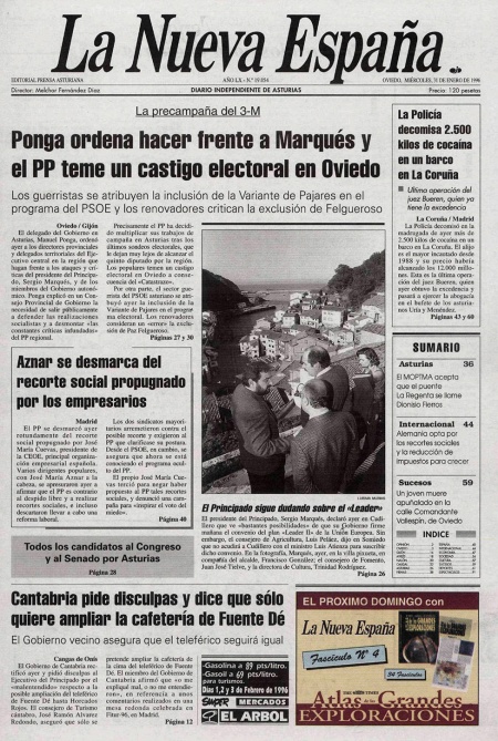 Portada Miércoles 31 de  de 1996